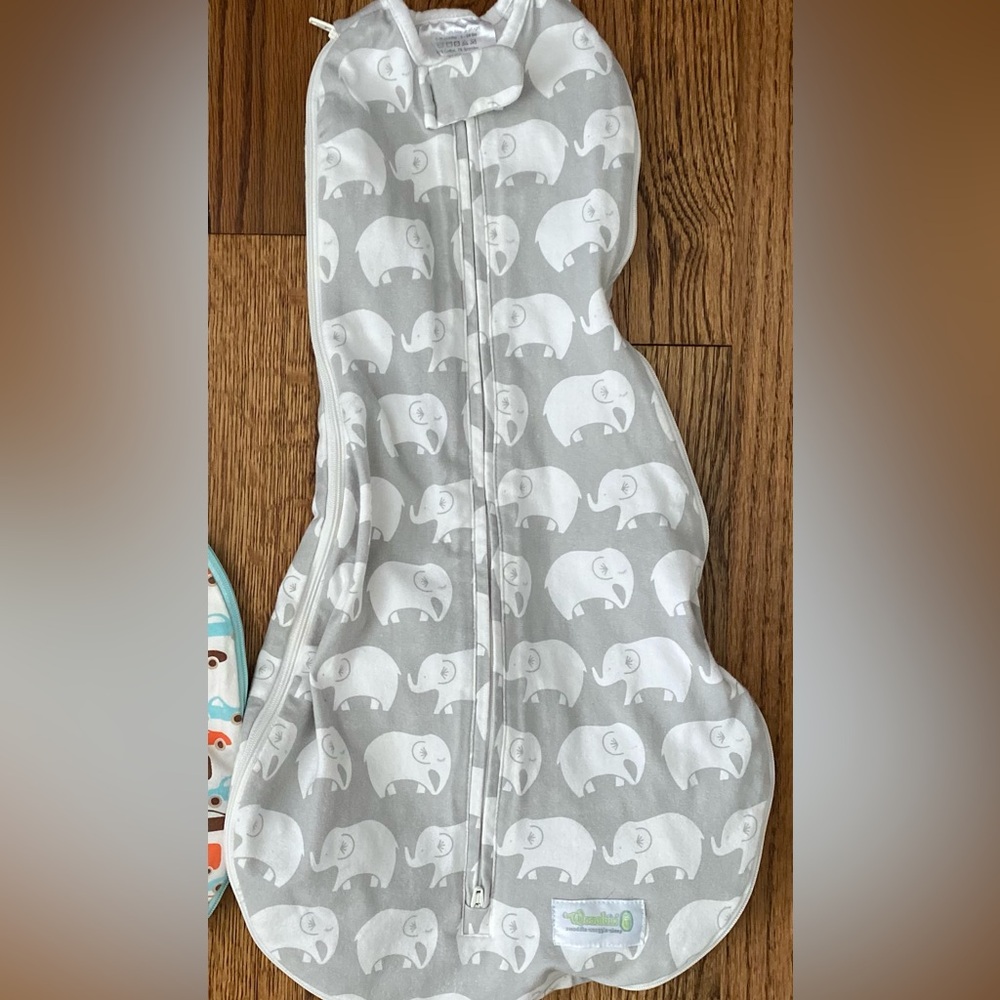 Woombie Grow With Me Swaddle- Elephants
